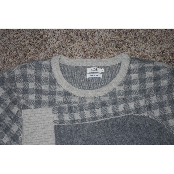 Zoe Thom Browne Women's Sweater – Light Gray/Gray – Wool/Nylon – Size Large - Picture 2 of 6